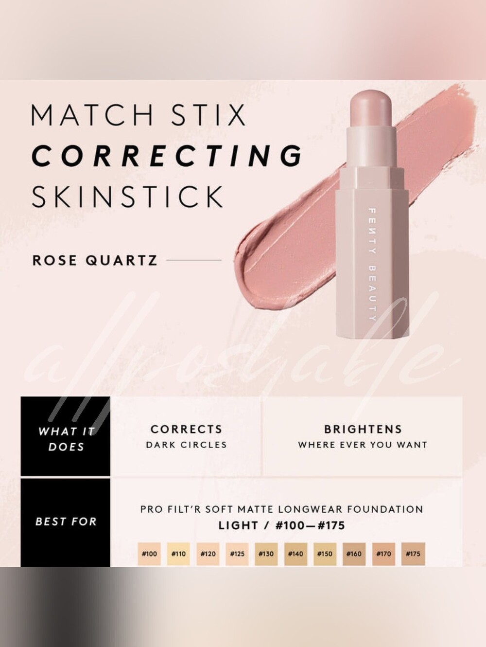 ⭐️LTD QTY⭐️ Fenty Beauty Match Stix - Correcting Skinstick in Rose Quartz - Picture 1 of 7